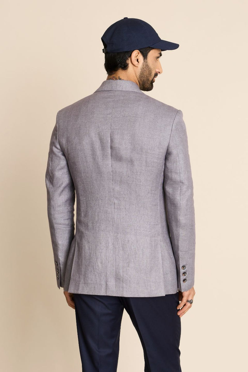 Gargee Designer's GREY LINEN 2 BUTTON BLAZER Gargee