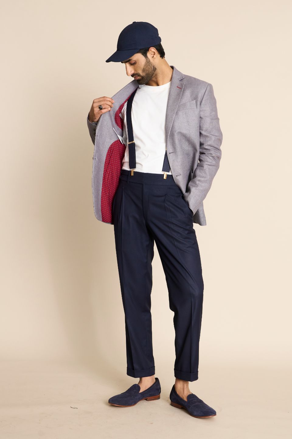 Gargee Designer's GREY LINEN 2 BUTTON BLAZER Gargee