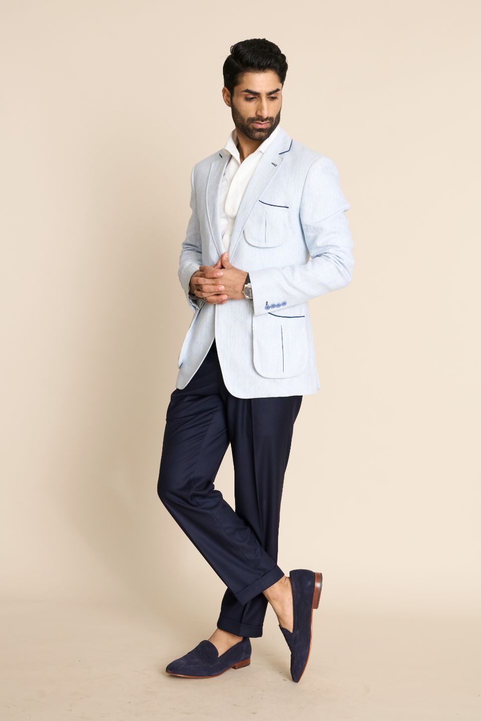 Gargee Designer's SKY LINEN NOBILITY BLAZER Gargee