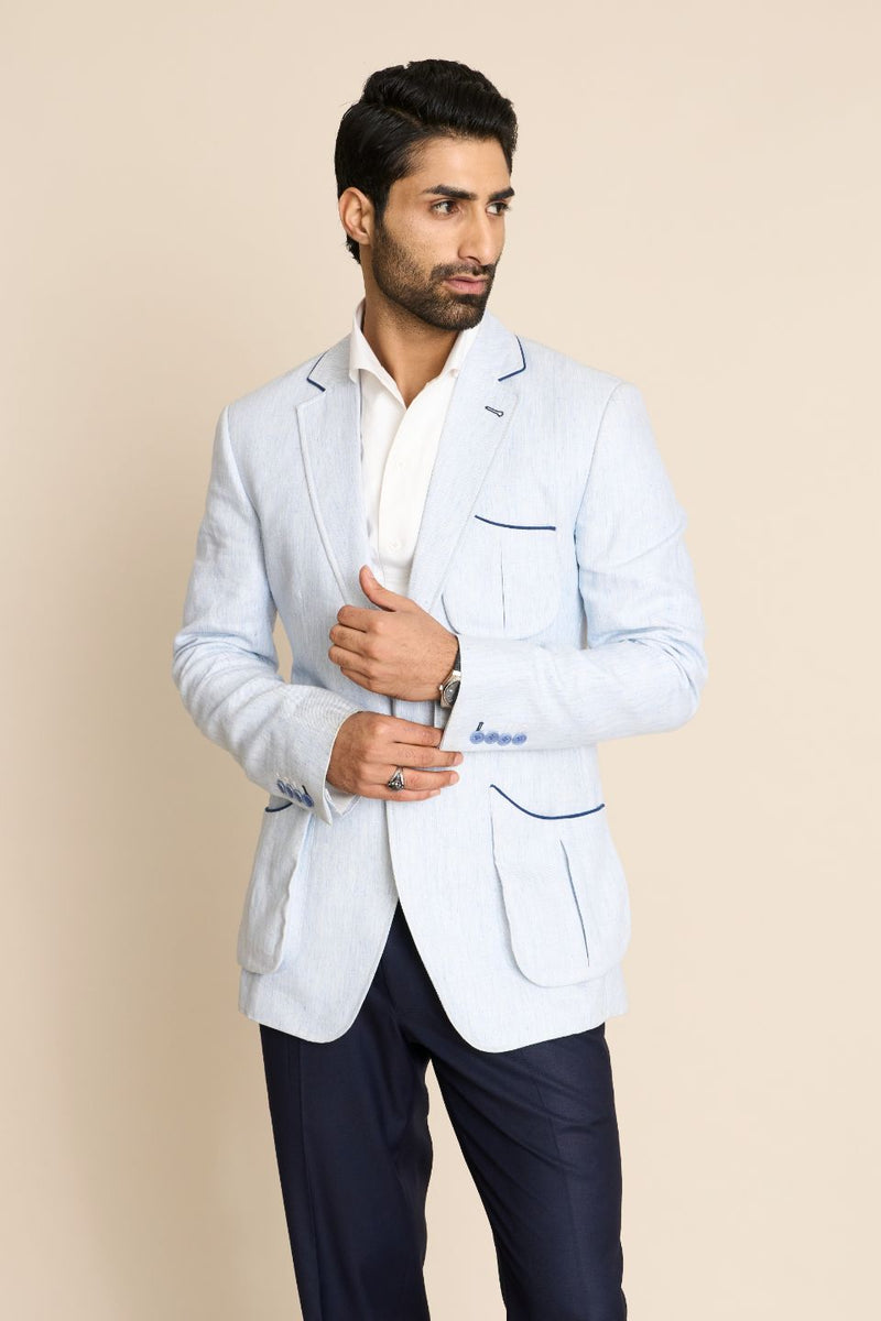 Gargee Designer's SKY LINEN NOBILITY BLAZER Gargee