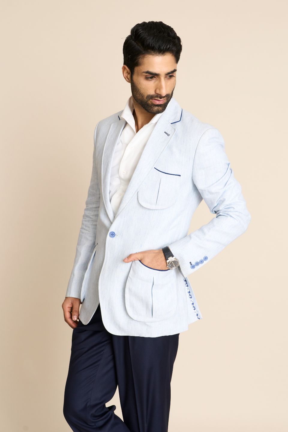 Gargee Designer's SKY LINEN NOBILITY BLAZER Gargee