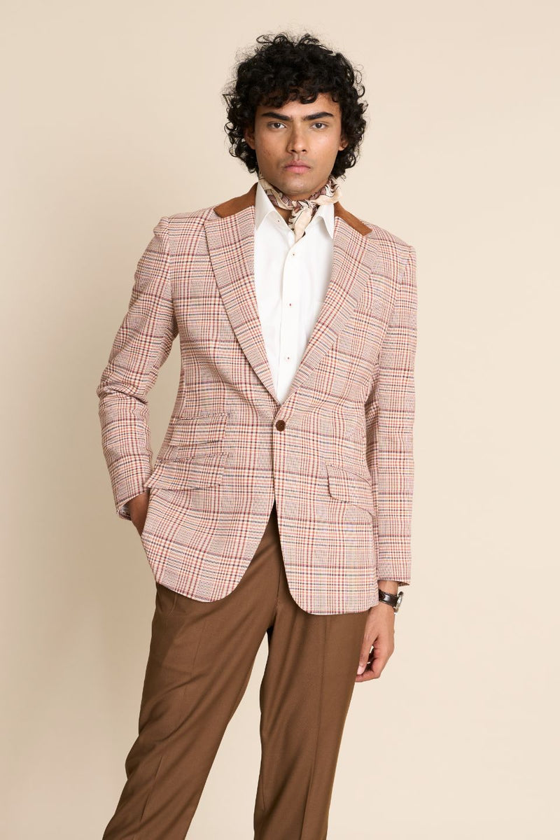 Gargee Designer's BROWN CHECK EVERYDAY BLAZER Gargee