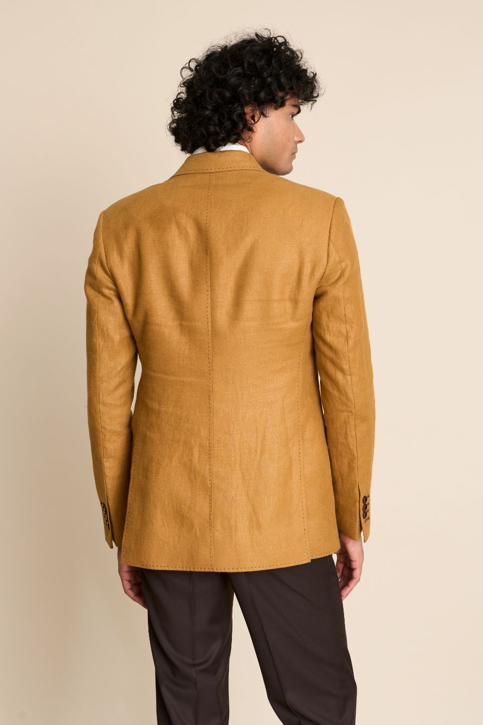 Gargee Designer's MUSTARD LINEN HERITAGE BLAZER Gargee