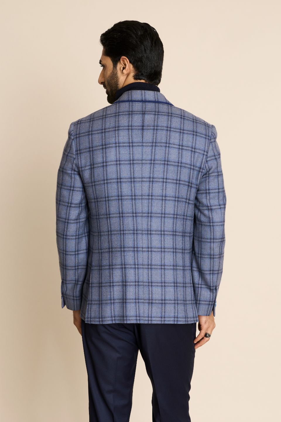 Gargee Designer's BLUE CHECK TWEED BLAZER Gargee