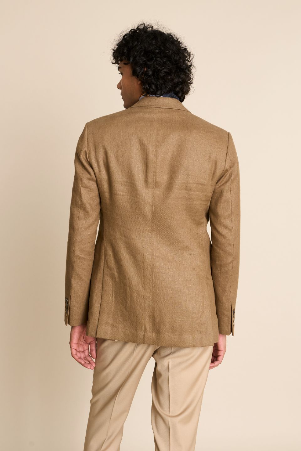 Gargee Designer's KHAKHI LINEN WEEKEND BLAZER Gargee