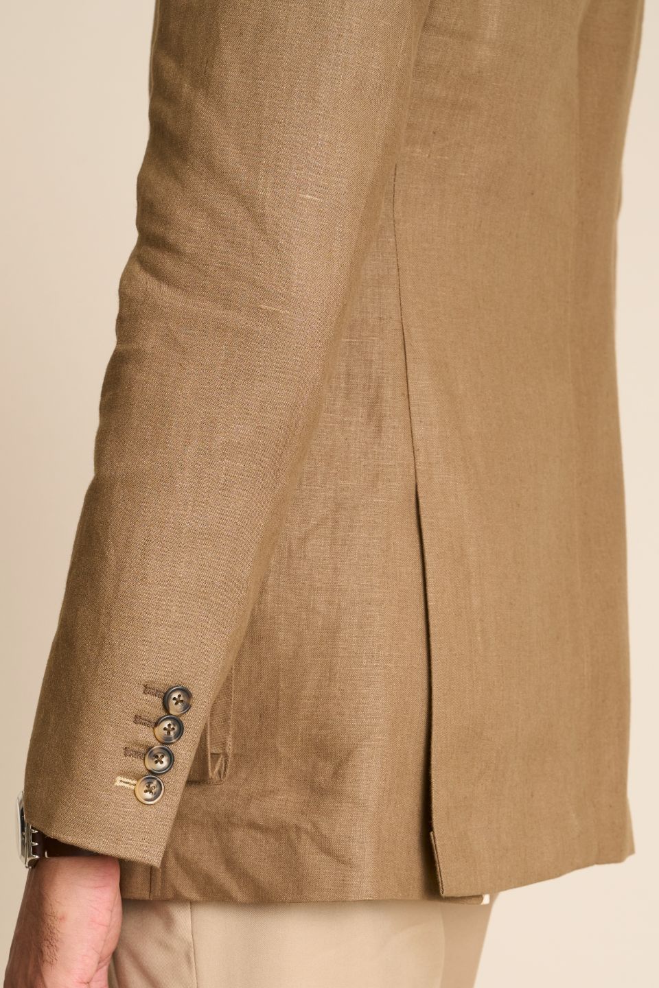 Gargee Designer's KHAKHI LINEN WEEKEND BLAZER Gargee