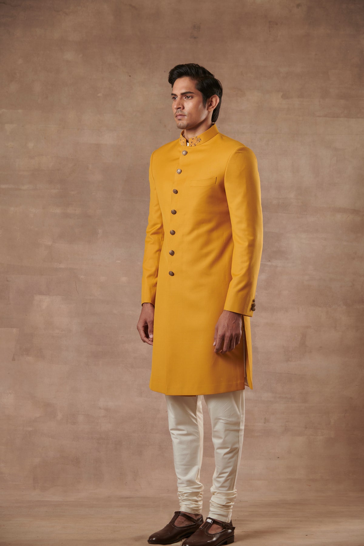 CLASSIC MUSTARD SHERWANI SET 1