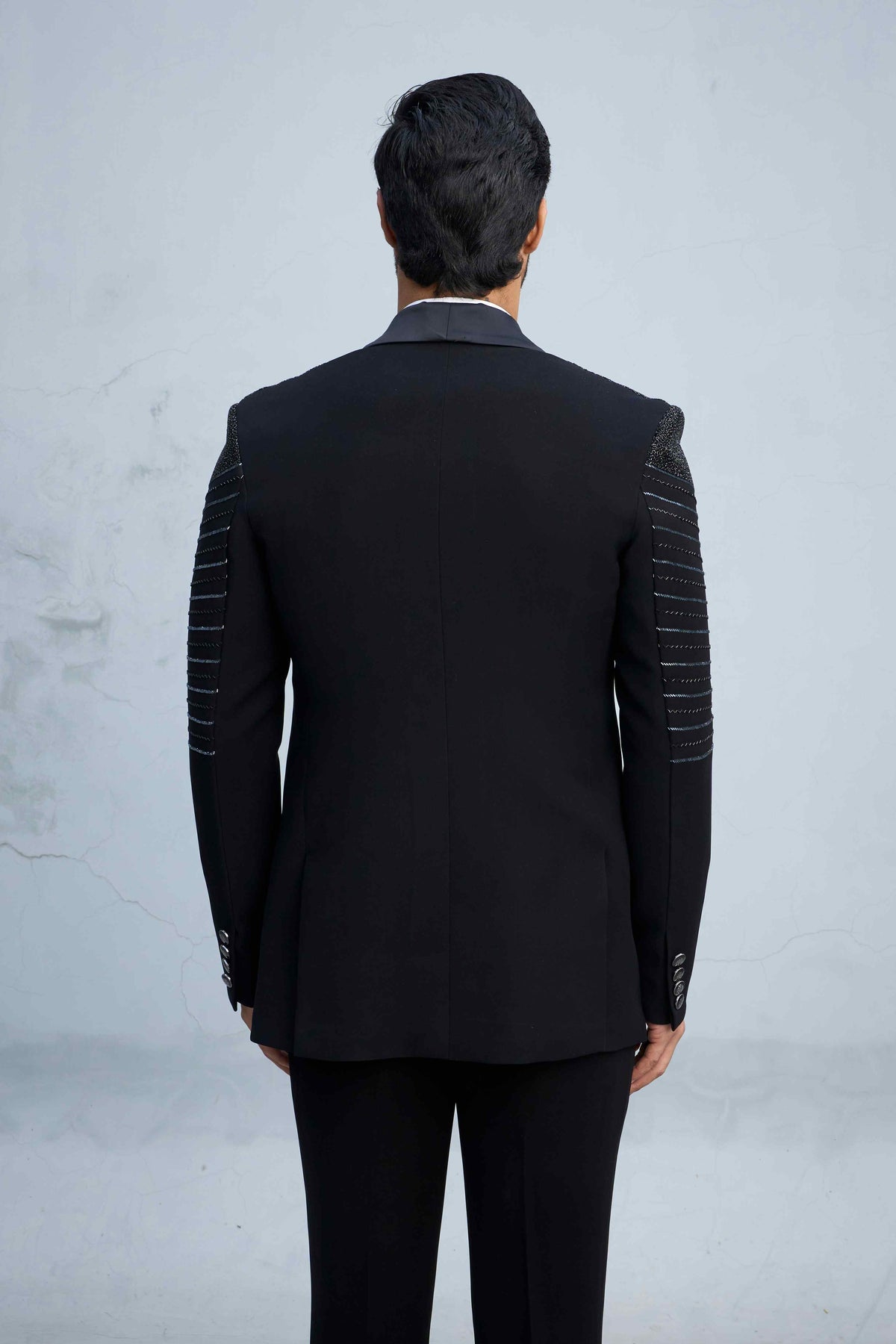 Gargee Designer's BLACK DIVERGE CUT BEADS TUXEDO SET Gargee