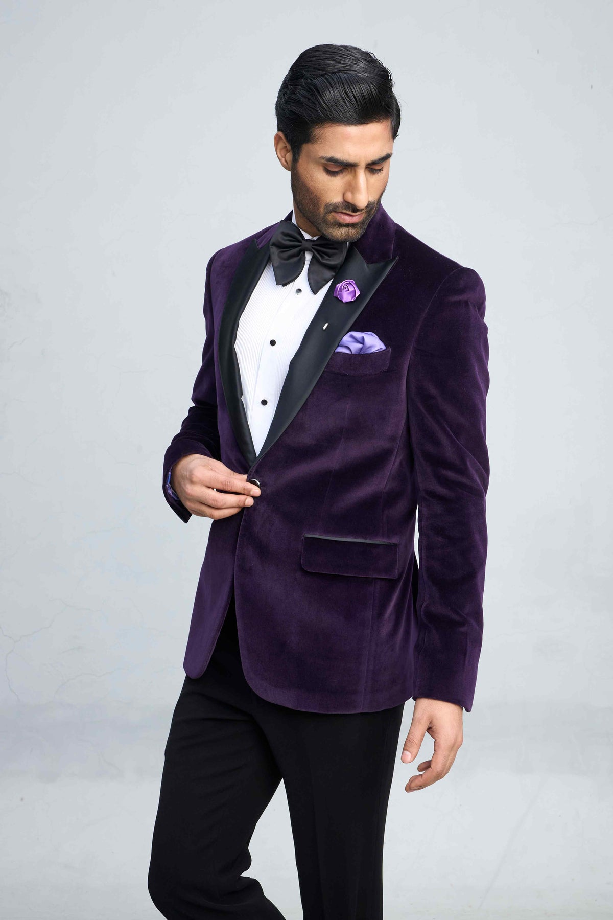 Gargee Designer's PURPLE IMPERIAL VELVET TUXEDO SET Gargee
