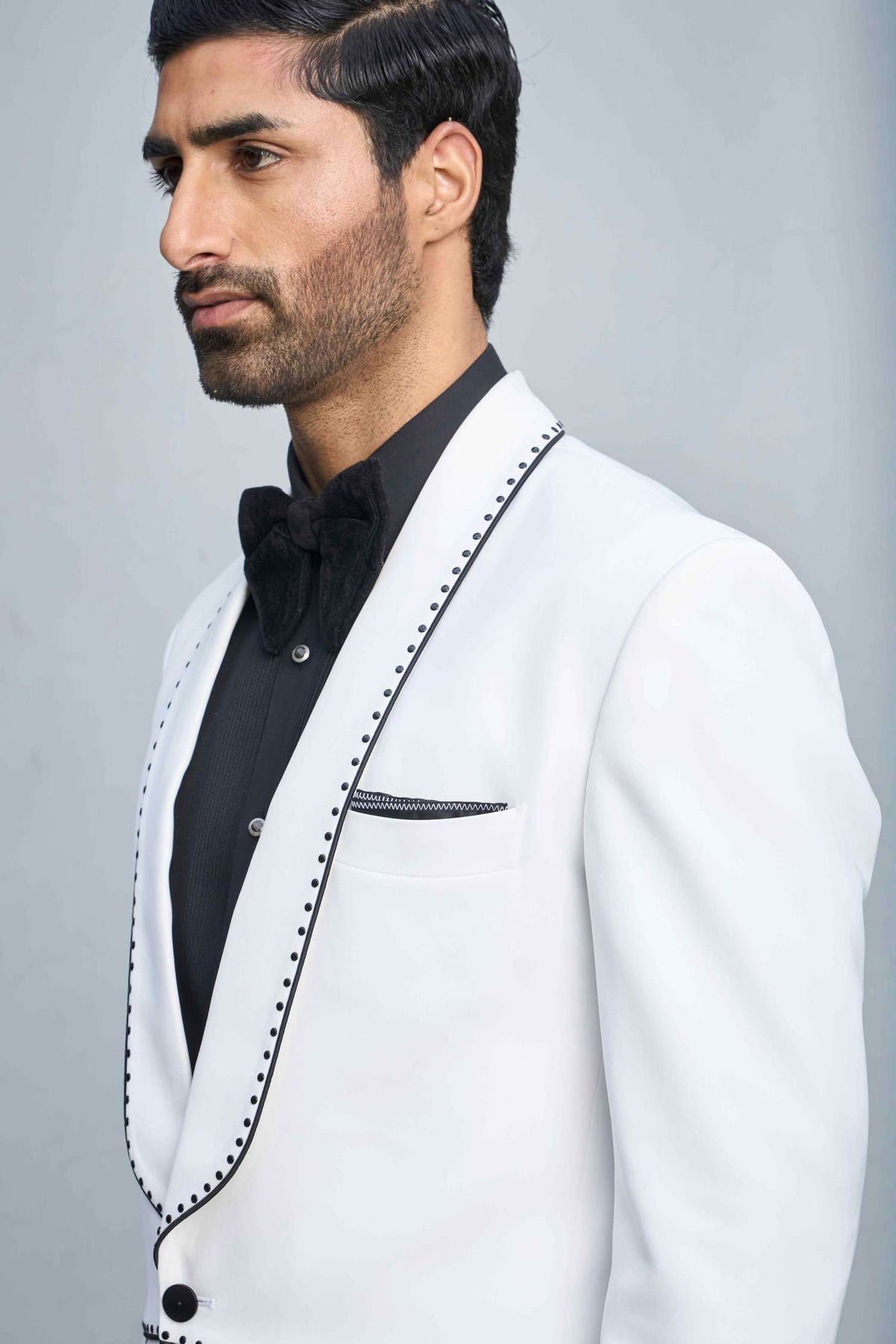 Gargee Designer's BLACK N WHITE OUTLINE TUXEDO SET Gargee