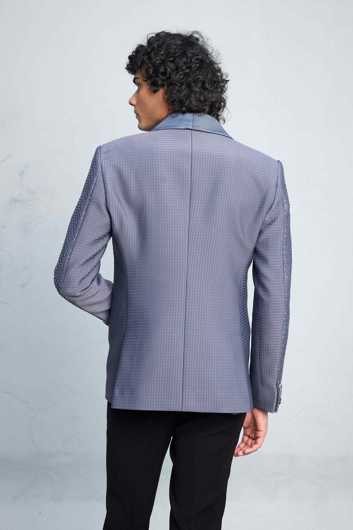 Gargee Designer's GREY GLINT TEXTURED TUXEDO SET Gargee