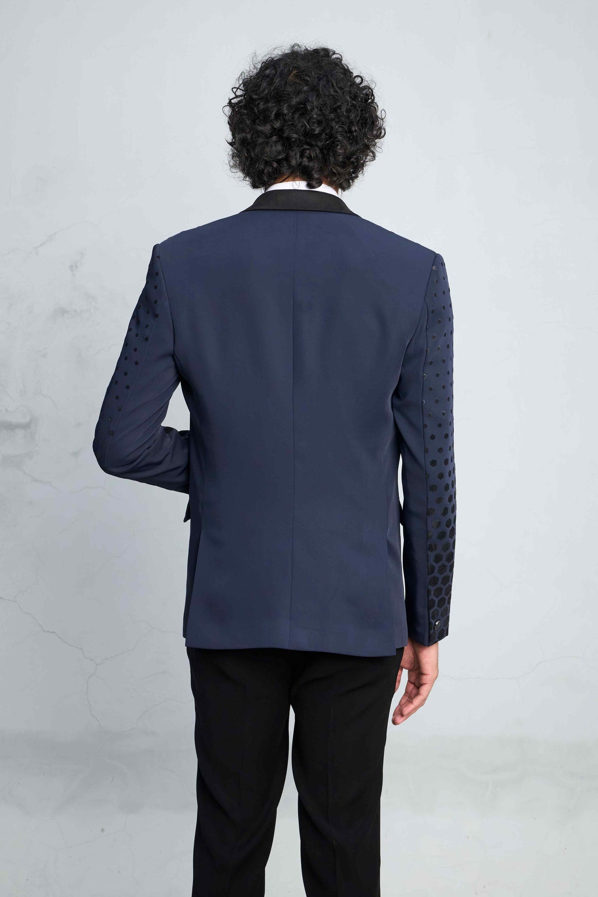 Gargee Designer's BLUE & BLACK HEXA TUXEDO SET Gargee