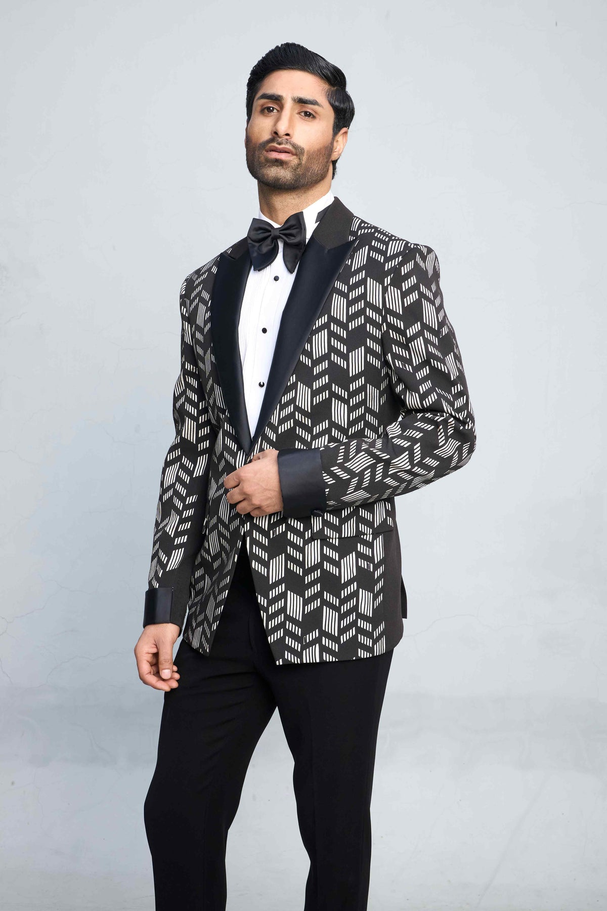 Gargee Designer's BLACK N WHITE BLOCK TUXEDO SET Gargee