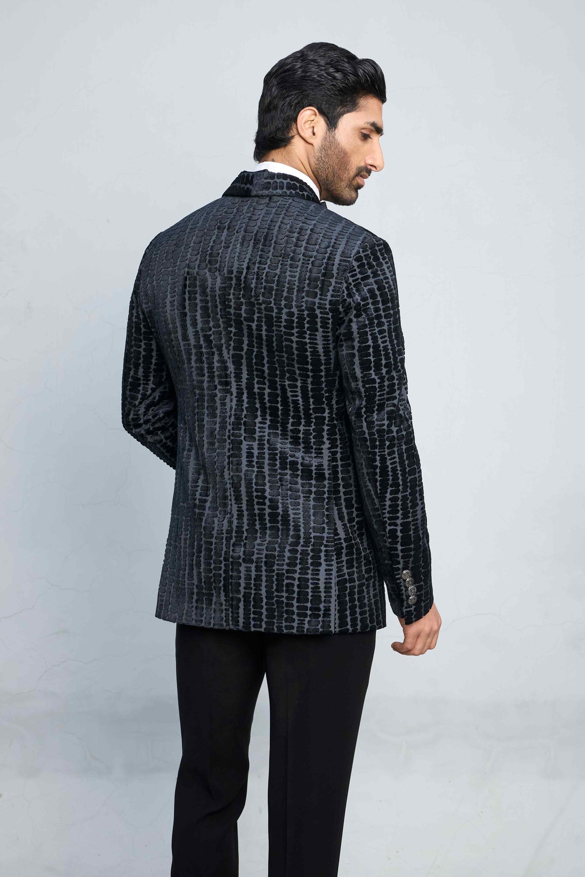 Gargee Designer's BLACK PEBBLE VELVET TUXEDO SET Gargee