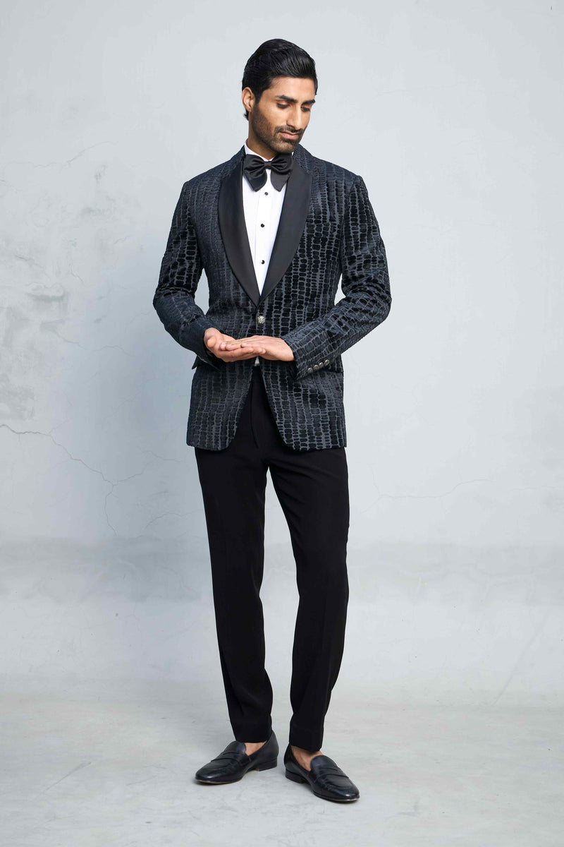 Gargee Designer's BLACK PEBBLE VELVET TUXEDO SET Gargee