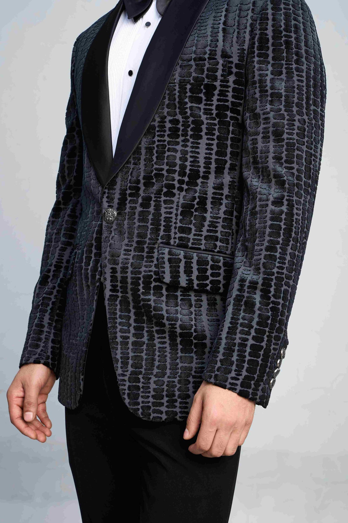 Gargee Designer's BLACK PEBBLE VELVET TUXEDO SET Gargee