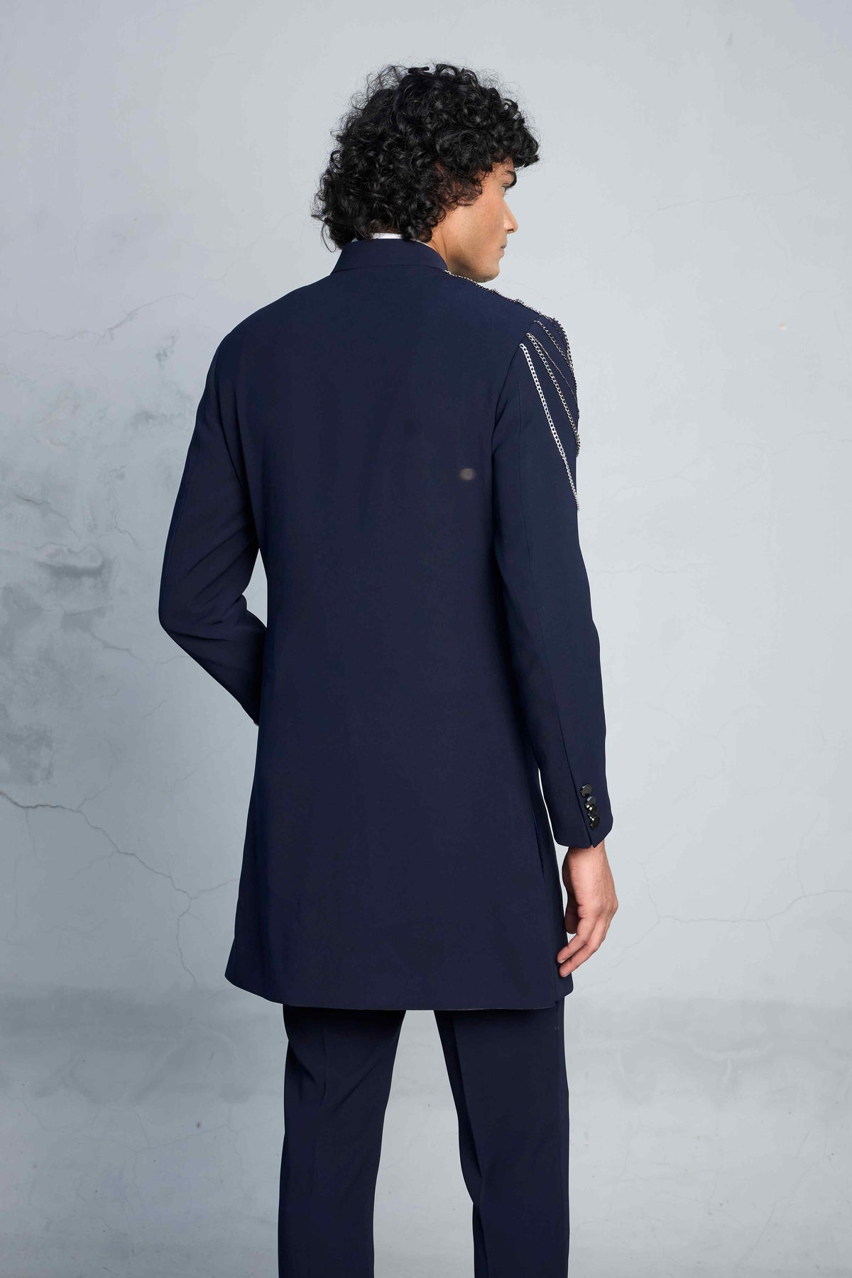 Gargee Designer's BLUE DRAPED HARDWARE INDO SET Gargee