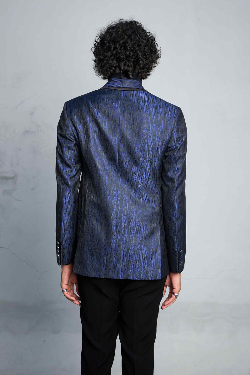 Gargee Designer's BLUE SCALE JACQUARD TUXEDO SET Gargee
