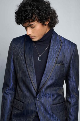 Gargee Designer's BLUE SCALE JACQUARD TUXEDO SET Gargee
