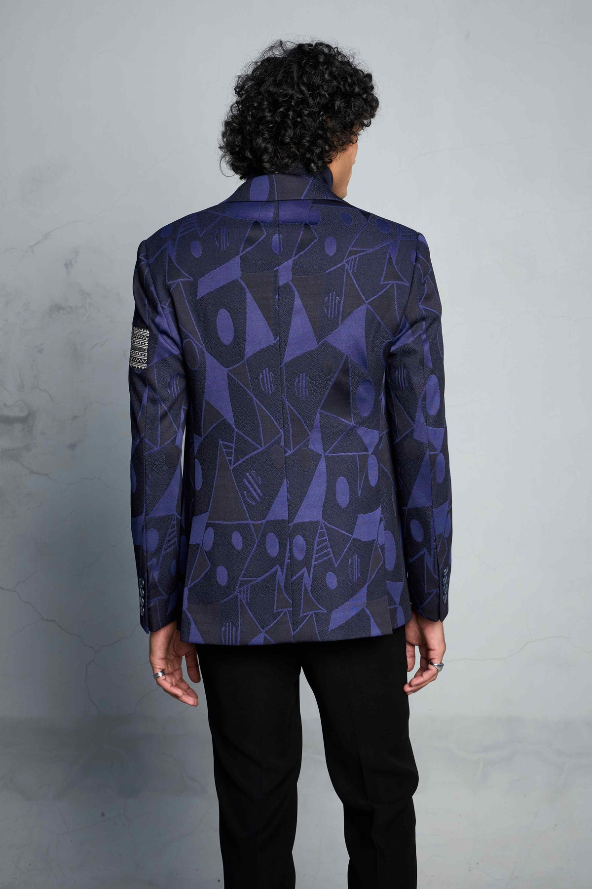 Gargee Designer's BLUE TRIBAL JACQUARD TUXEDO SET Gargee