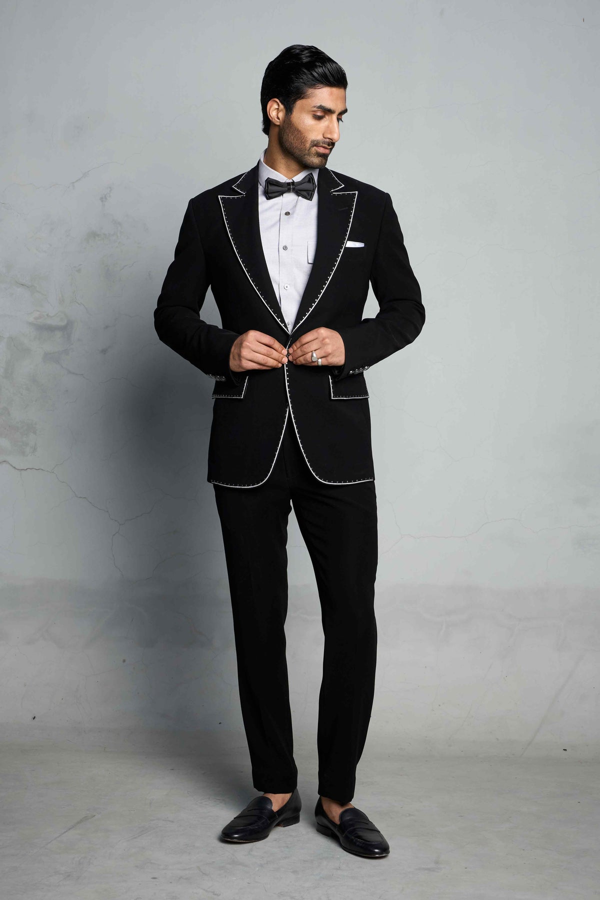 Gargee Designer's BLACK COMET STUDDED TUXEDO SET Gargee