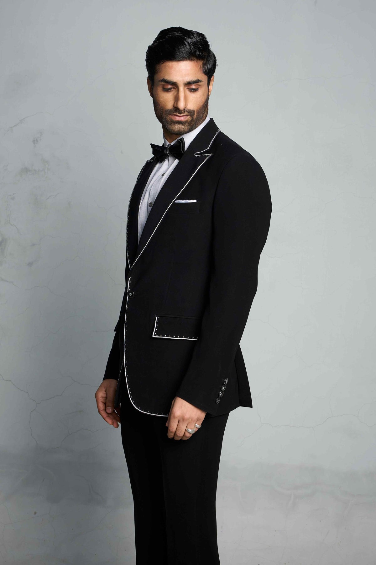 Gargee Designer's BLACK COMET STUDDED TUXEDO SET Gargee
