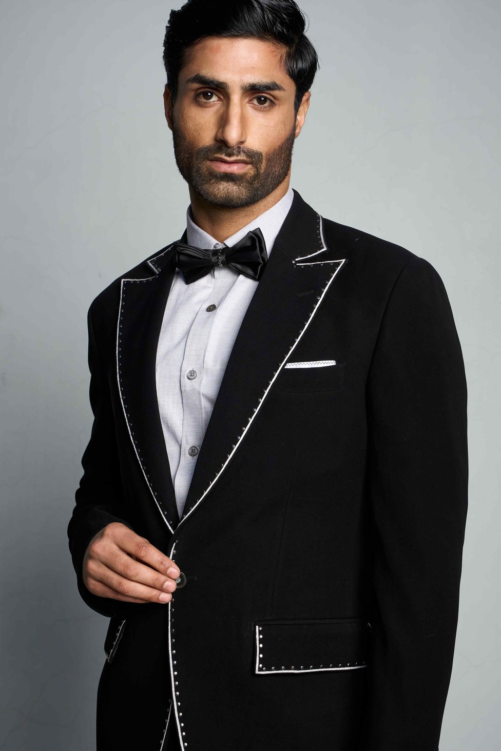 Gargee Designer's BLACK COMET STUDDED TUXEDO SET Gargee