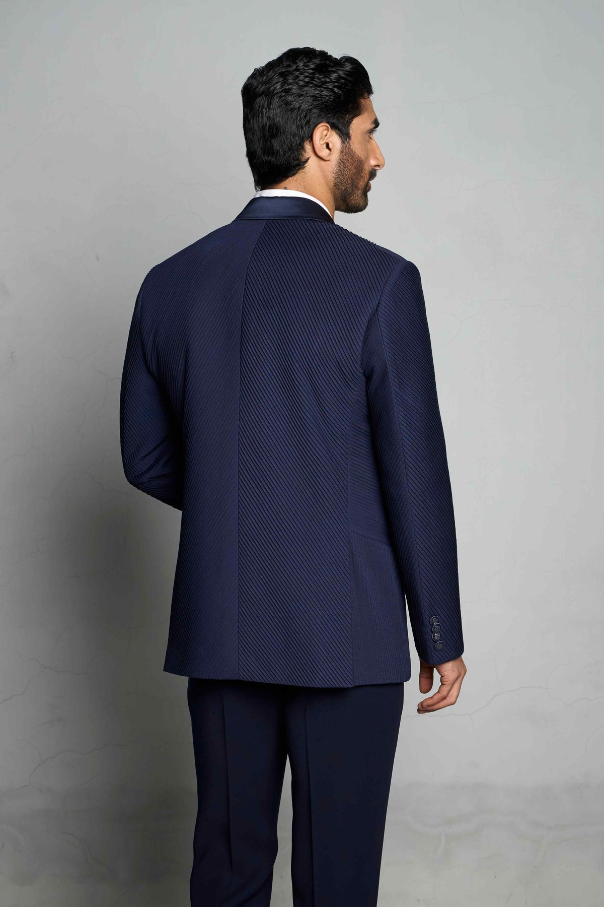 Gargee Designer's BLUE TUCKED TUXEDO SET Gargee