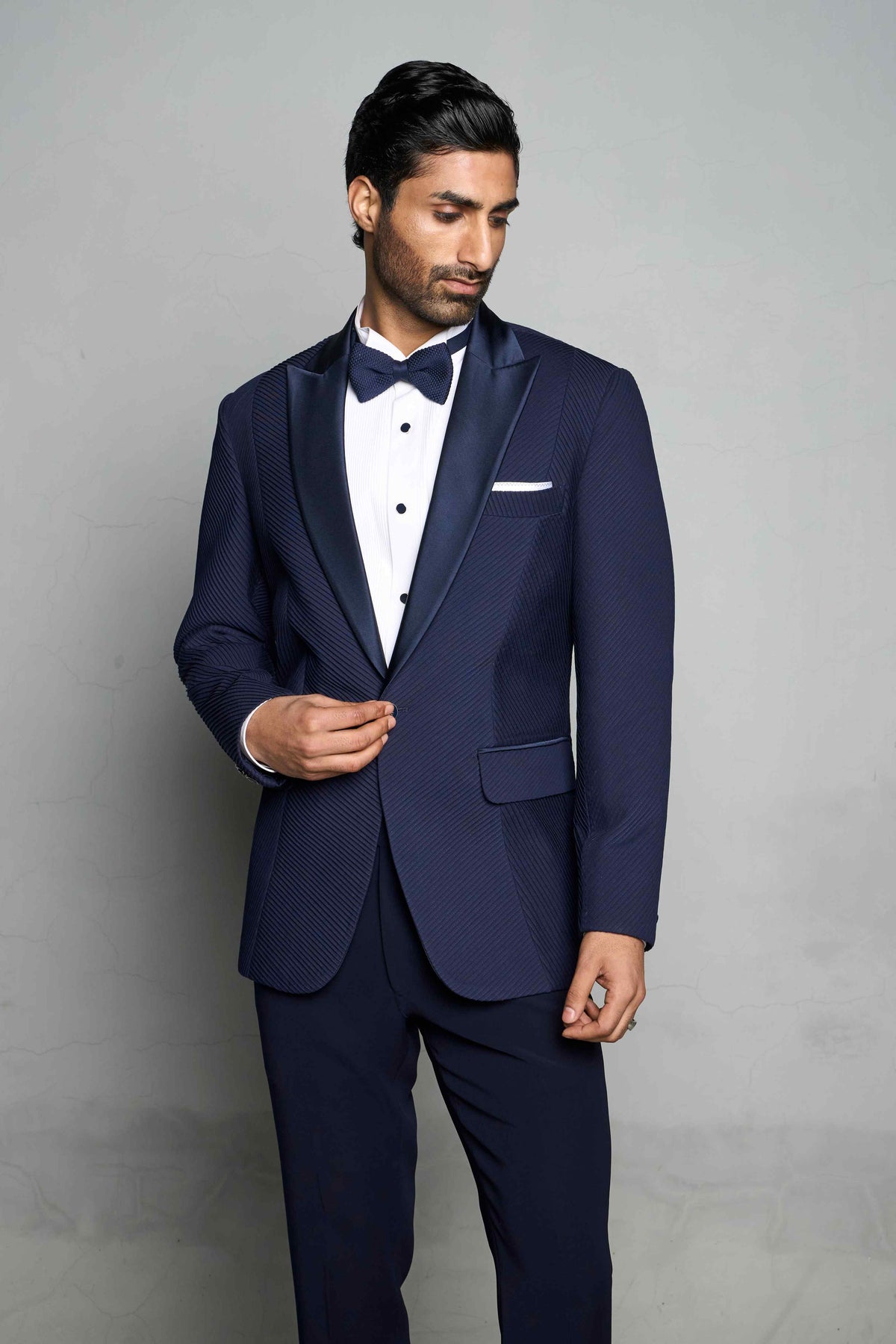 Gargee Designer's BLUE TUCKED TUXEDO SET Gargee
