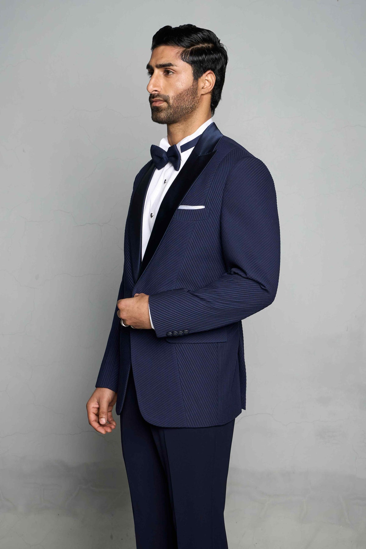 Gargee Designer's BLUE TUCKED TUXEDO SET Gargee