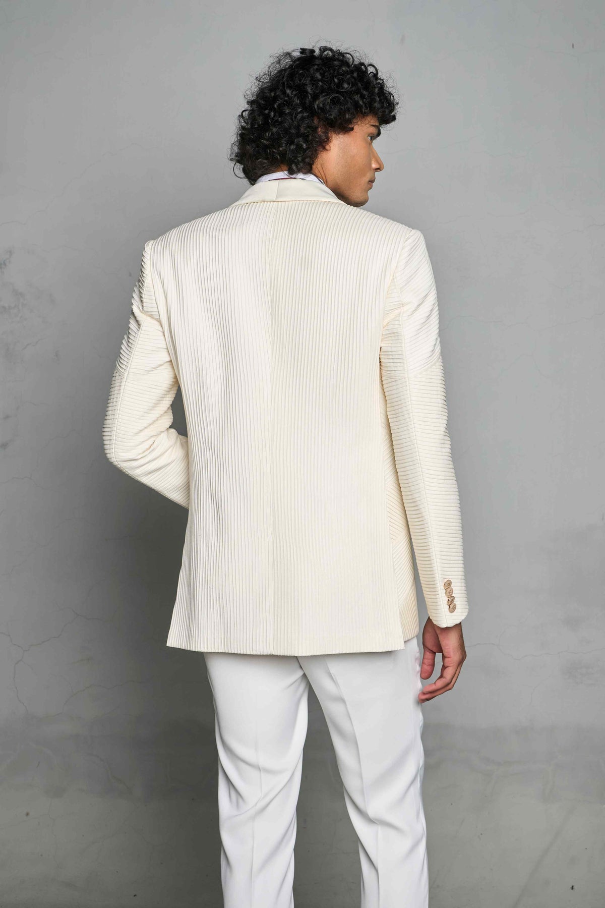 Gargee Designer's IVORY TUCKED TUXEDO SET Gargee