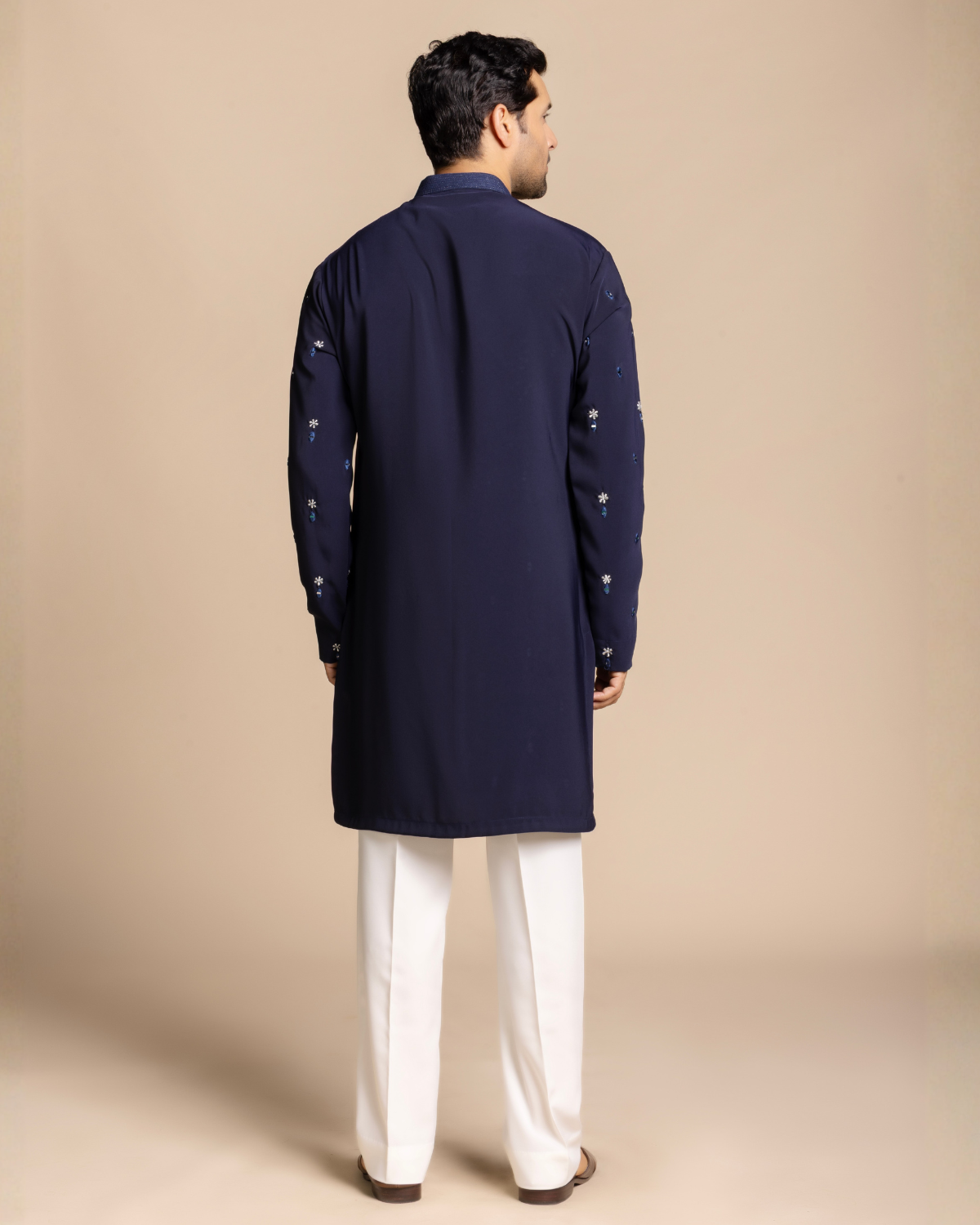 Navy Embroidered Kurta Set Gargee