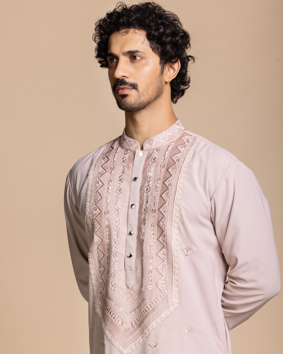 Blush Embroidered Kurta Set Gargee