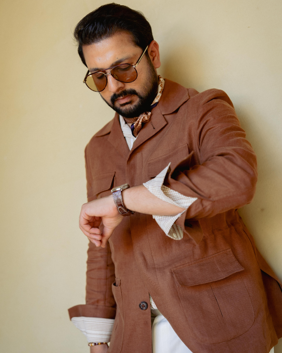 Cinnamon Linen Safari Jacket Gargee
