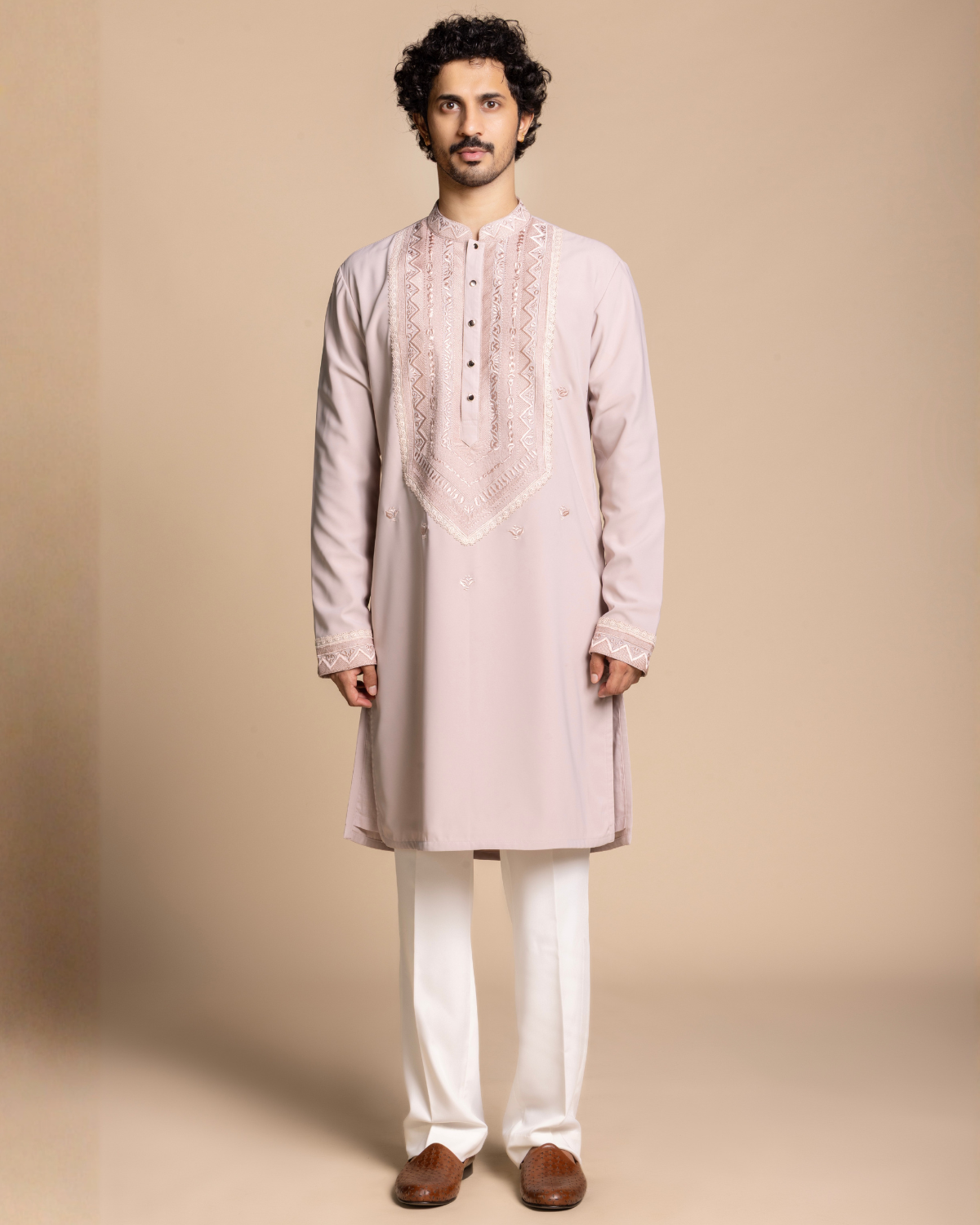 Blush Embroidered Kurta Set Gargee