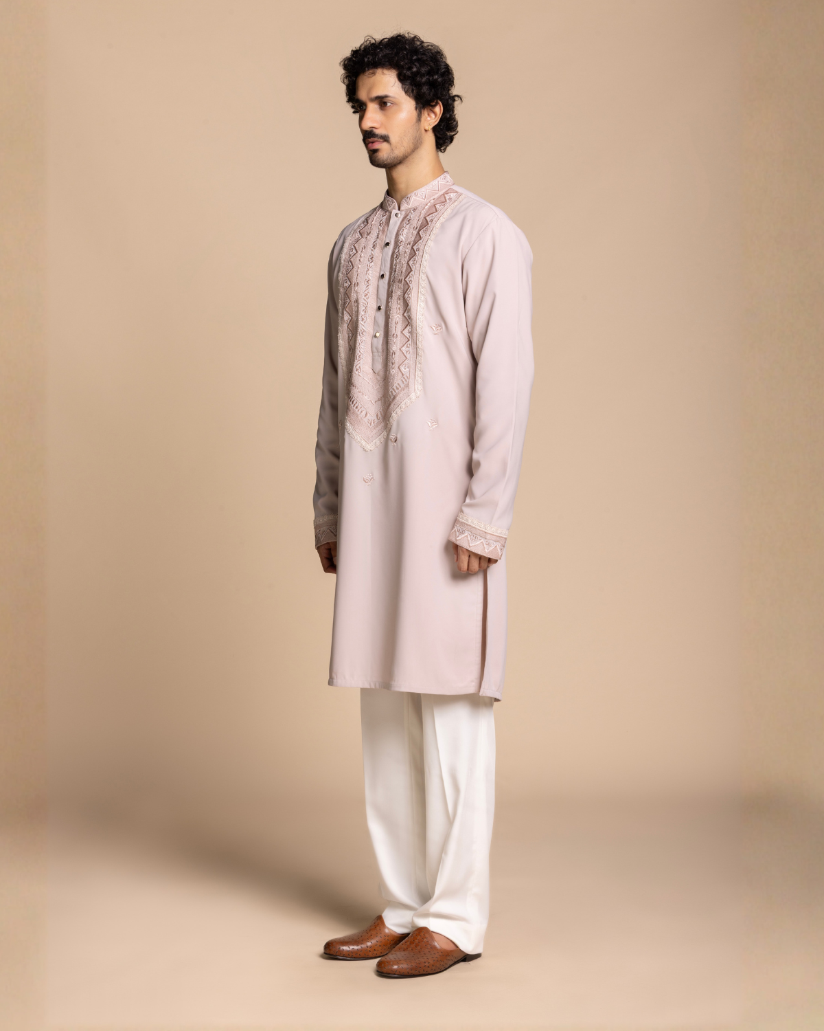 Blush Embroidered Kurta Set Gargee