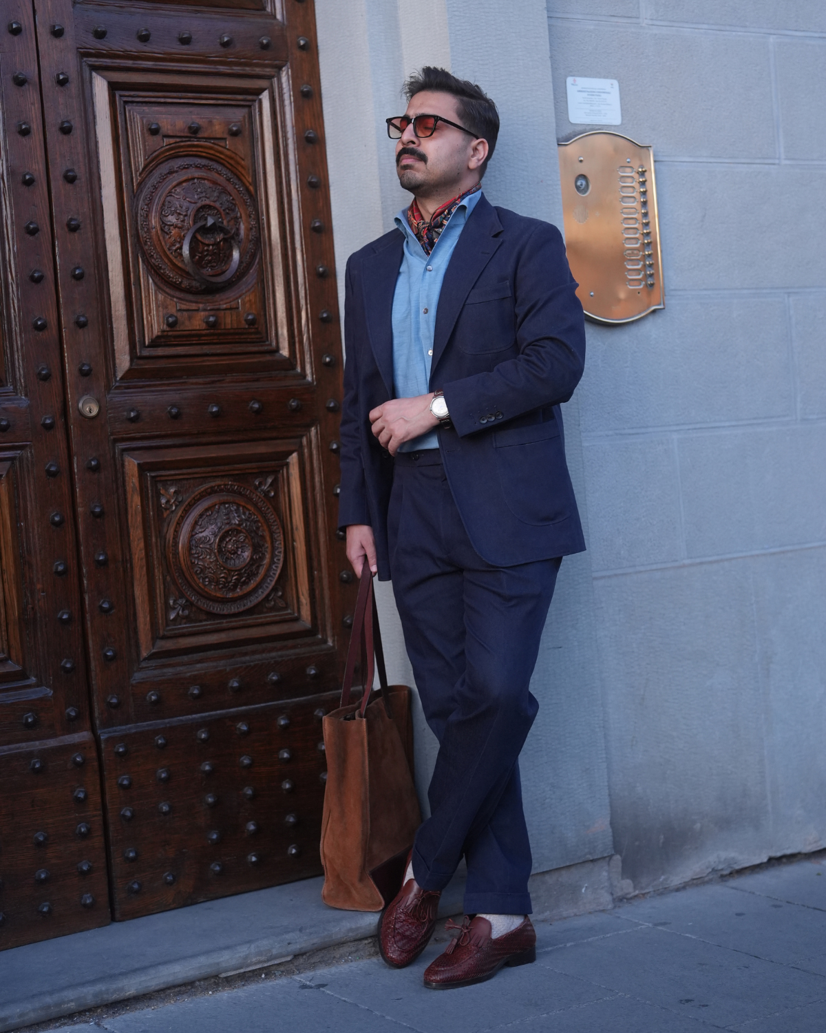 Relaxed Navy Soft Suit Gargee