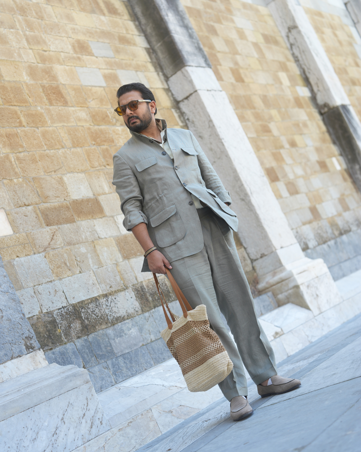 Sage Linen Safari Coord Gargee