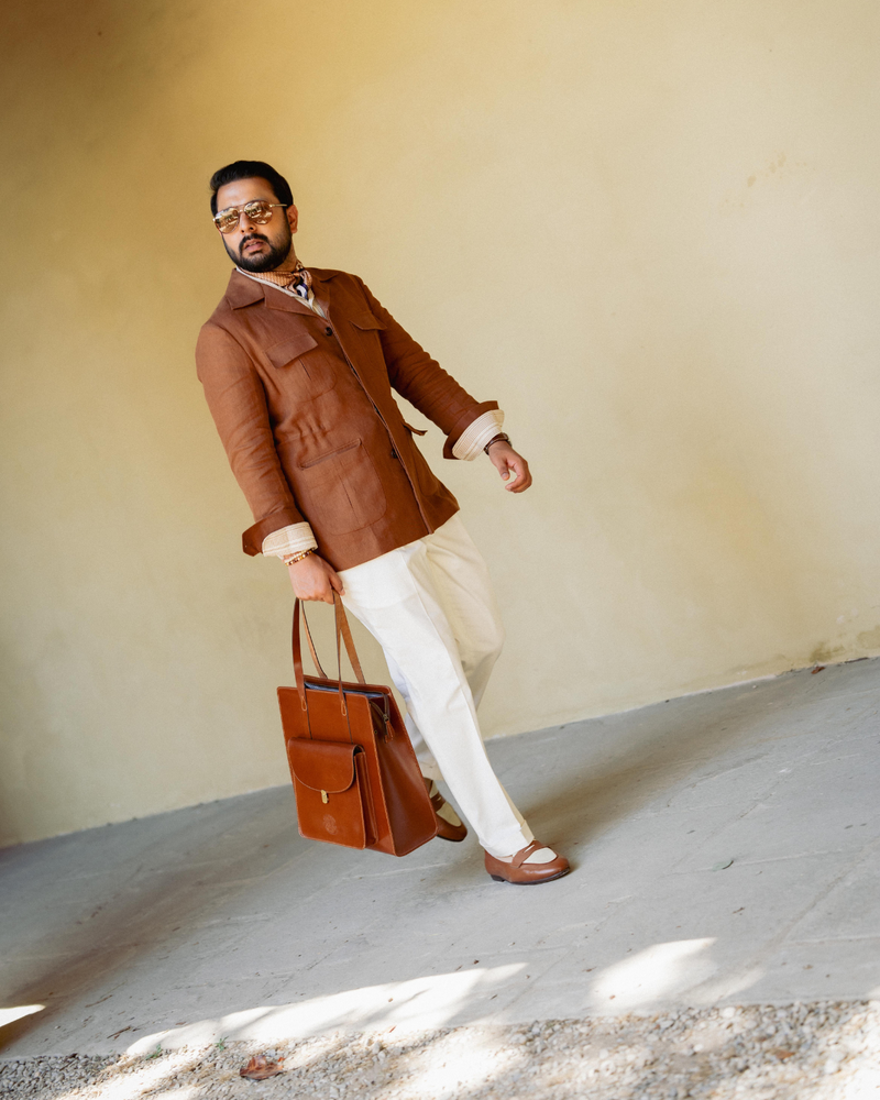 Cinnamon Linen Safari Jacket Gargee