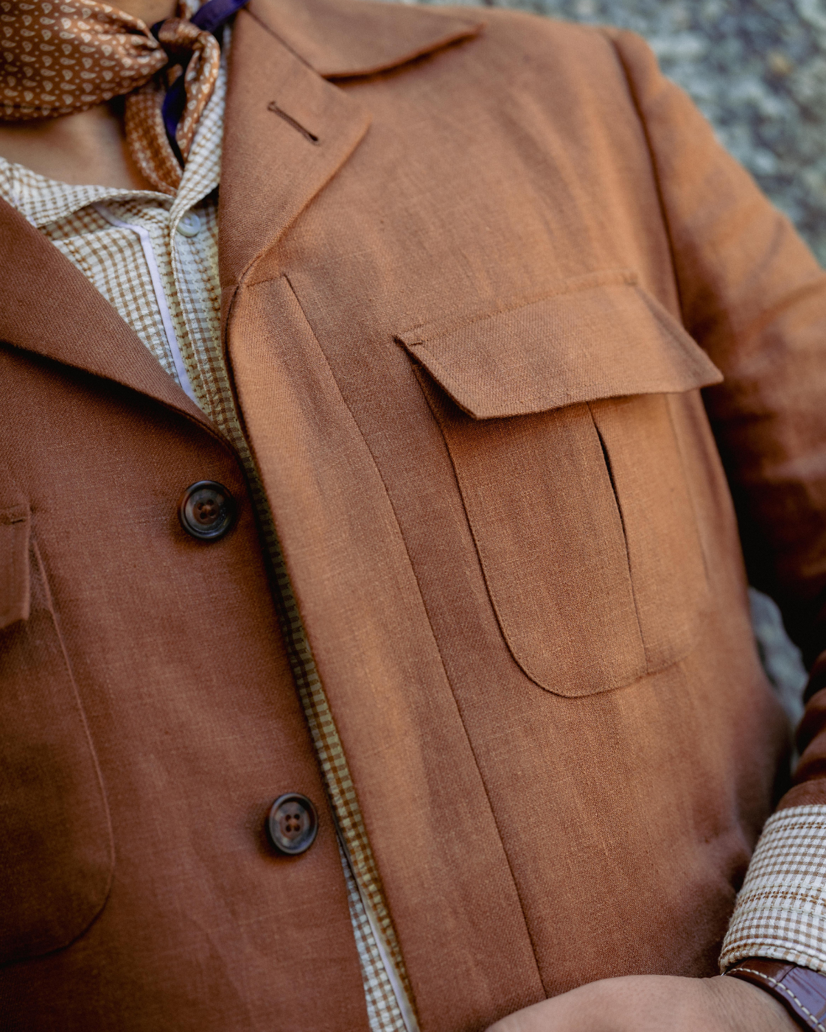 Cinnamon Linen Safari Jacket Gargee