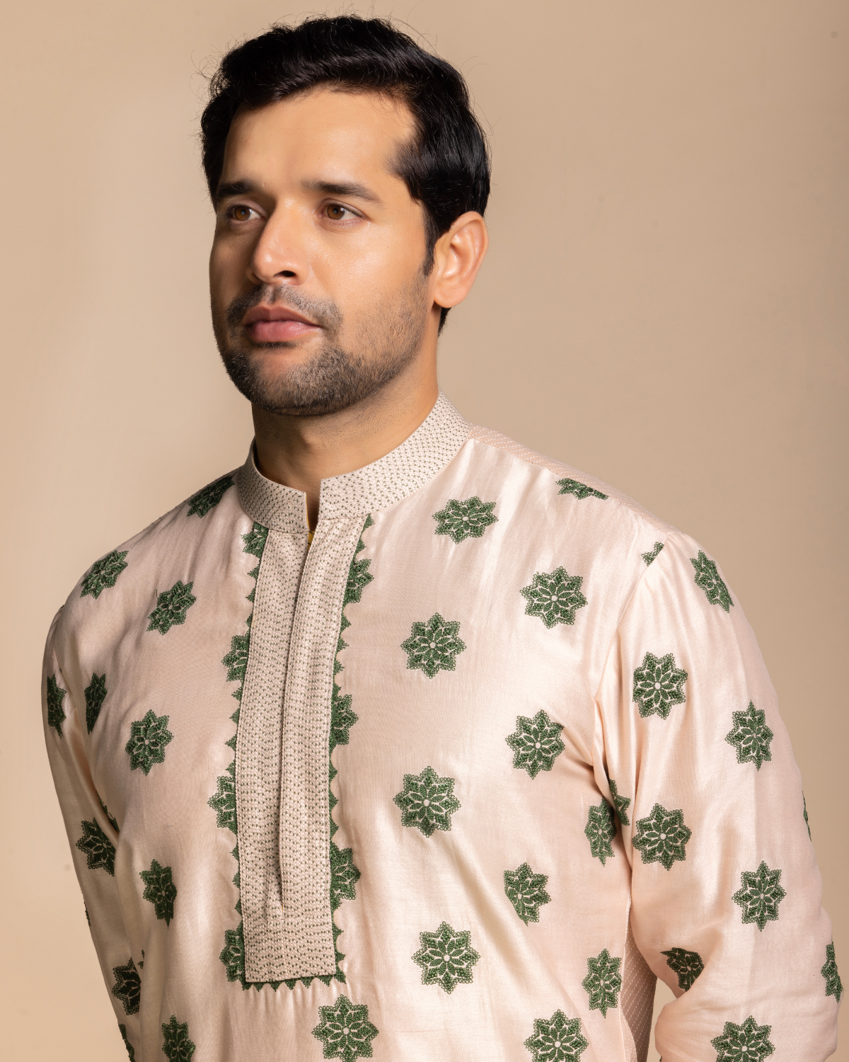 Blush Geometric Flowers Kurta Set Gargee