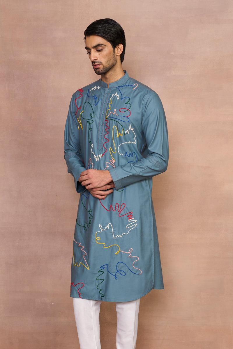 Parchai Multicolor Kurta Set