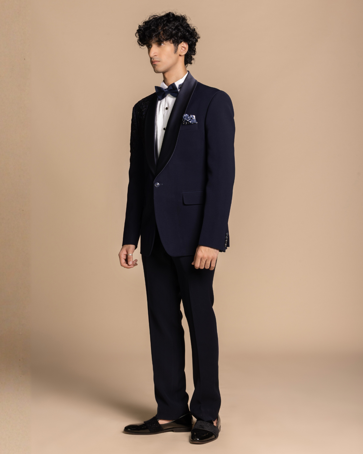Midnight Noir Embellished Tuxedo Gargee