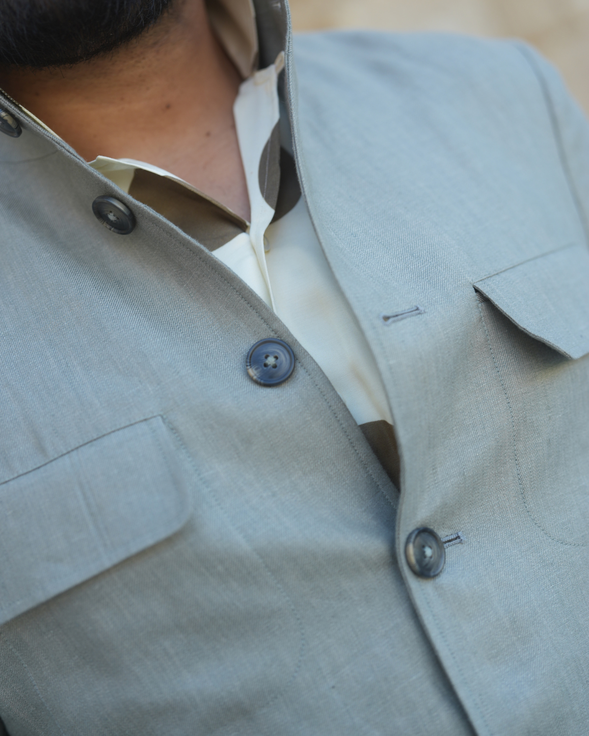 Sage Linen Safari Coord Gargee