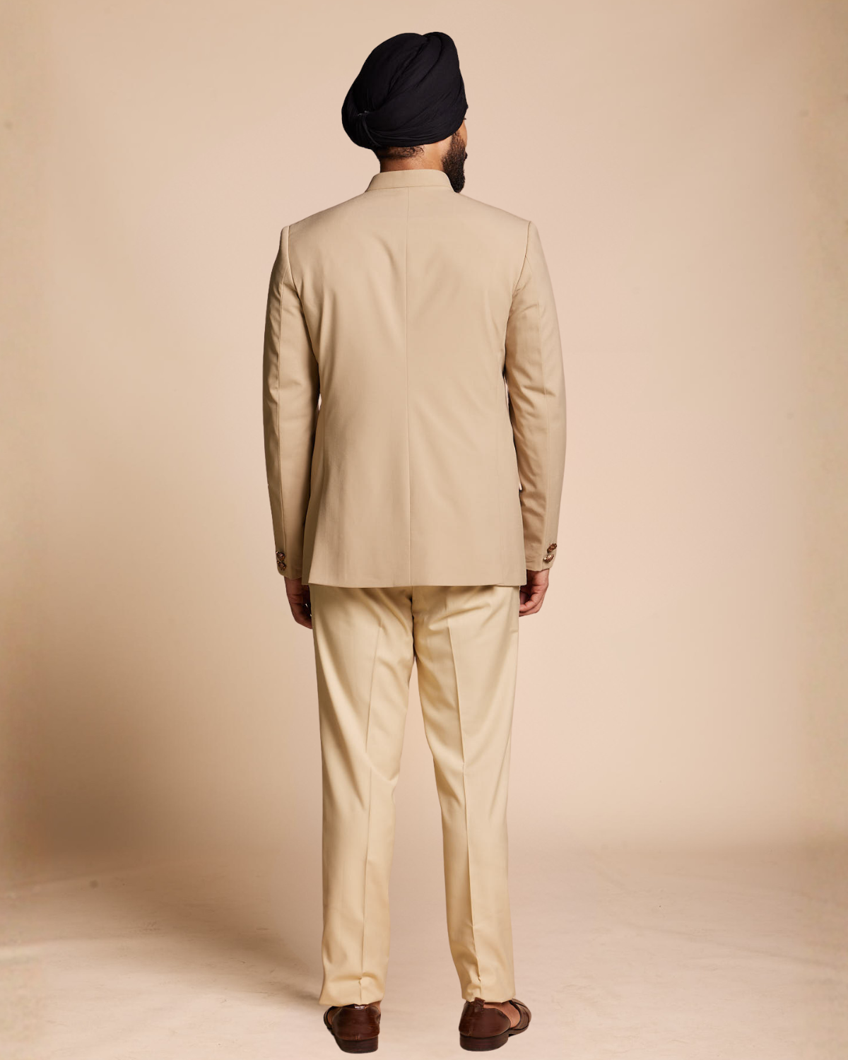 Beige French Knot Jodhpuri Set Gargee
