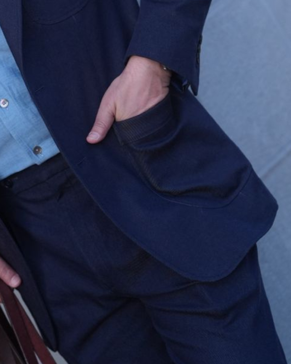Relaxed Navy Soft Suit Gargee