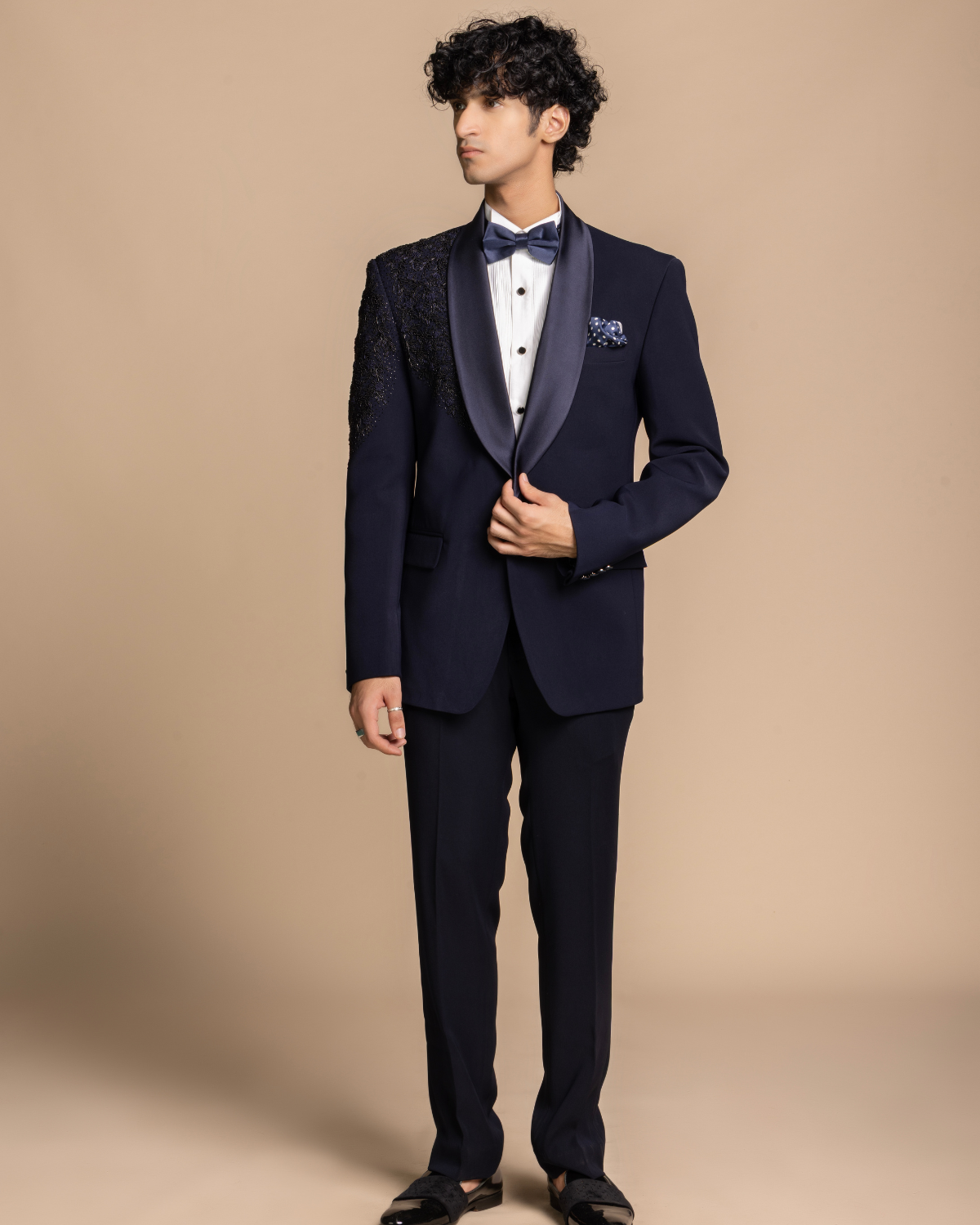 Midnight Noir Embellished Tuxedo Gargee