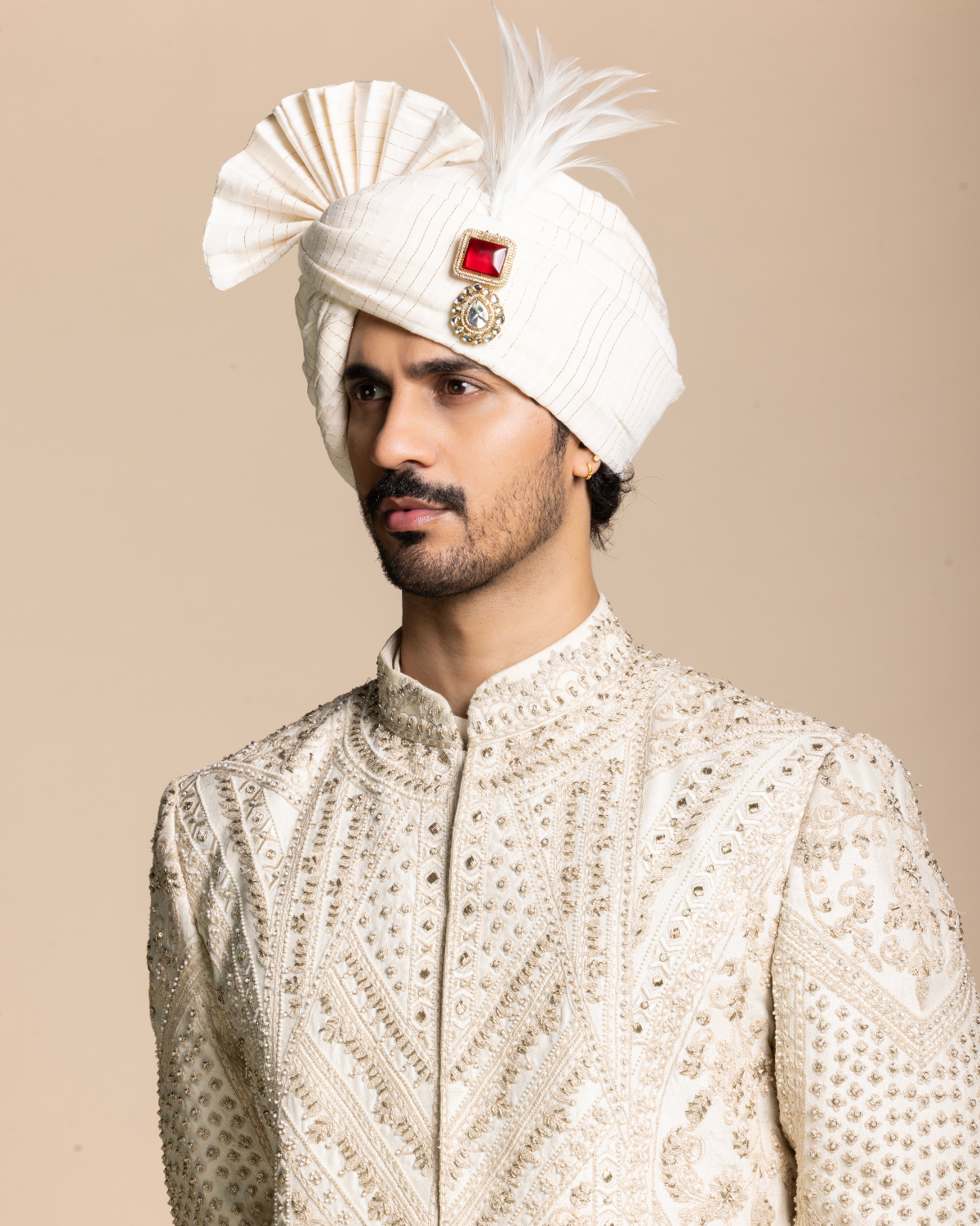Ivory Imperial Couture Sherwani Set Gargee