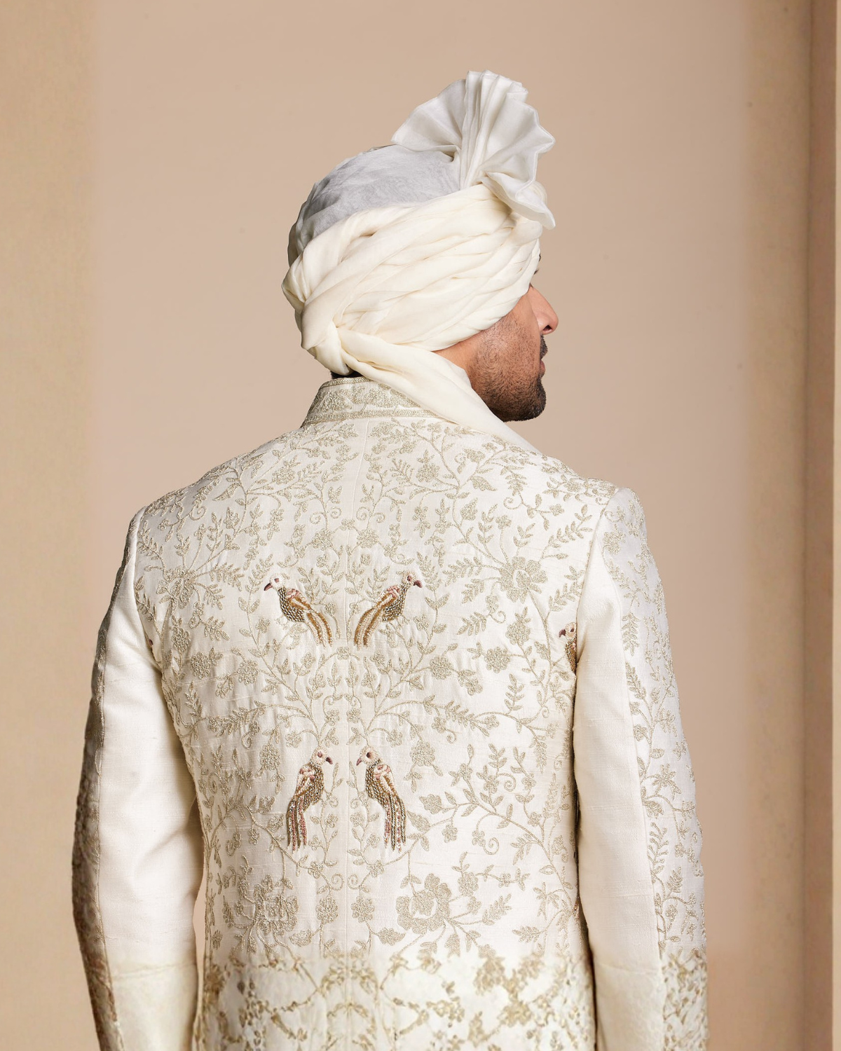 Bird Embroidered Sherwani Set Gargee