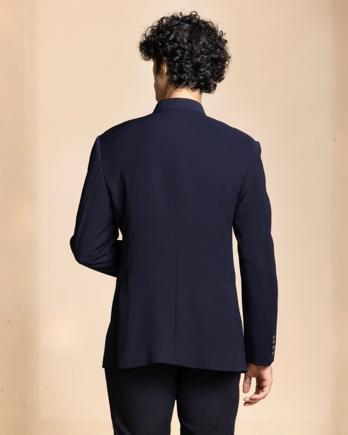 Navy Metallic Jodhpuri Set Gargee